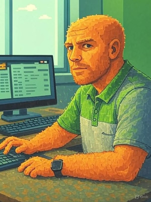 Portrait of the site owner working at a computer